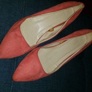 Torrid Peach faux suede size 12 Kitten Heels